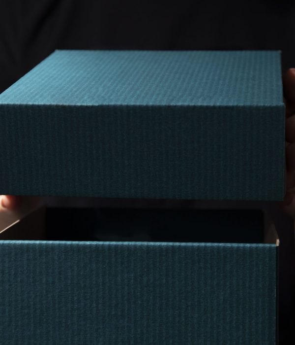 vue de dessus sur le concept de boite mystere min